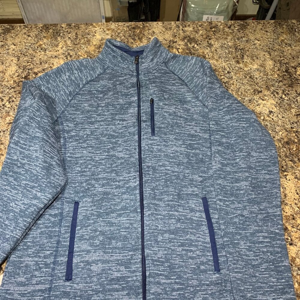 blue & white jacket, sweat shirt, fleece lining, long sleeves,  by SWISS TECH